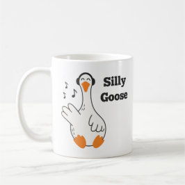 Silly Goose Wearing Headphones – Cute Funny Goose Koffiemok