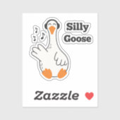 Silly Goose Wearing Headphones – Cute Funny Goose Sticker (Vel)