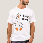 Silly Goose Wearing Headphones – Cute Funny Goose T-shirt (Voorkant)