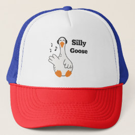Silly Goose Wearing Headphones – Cute Funny Goose Trucker Pet