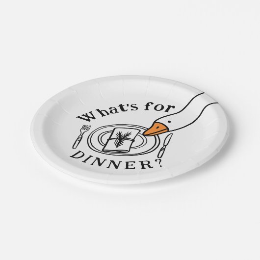 Silly Goose What's for Dinner Papieren Bordje (Gekanteld)