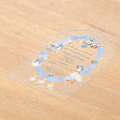 Silly Goose Whimsical Bow Baby Boy Shower Acryl Uitnodigingen (Laagn)