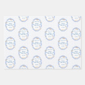 Silly Goose Whimsical Bow Baby Boy Shower Inpakpapier Vel (Voorkant)