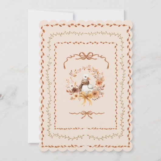 Silly Goose Whimsical Fall Baby shower Kaart (Achterkant)