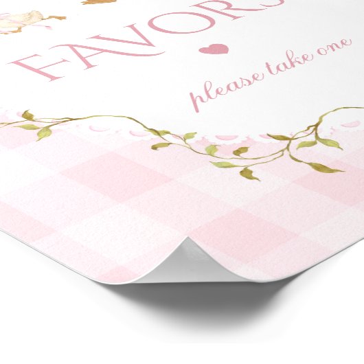 Silly Goose Whimsical Favors Pink Gingham Poster (Hoek)