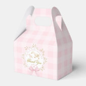 Silly Goose Whimsical Pink Gingham Baby Shower Bedankdoosjes (Achterkant)