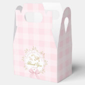 Silly Goose Whimsical Pink Gingham Baby Shower Bedankdoosjes (Geopend)
