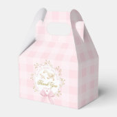 Silly Goose Whimsical Pink Gingham Baby Shower Bedankdoosjes (Voorkant Zijde)