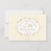 Silly Goose Wildflower Gingham Baby Shower Bedankkaart (Voorkant)