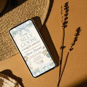 Silly Goose Winter Blue Plaid Baby Shower Kaart