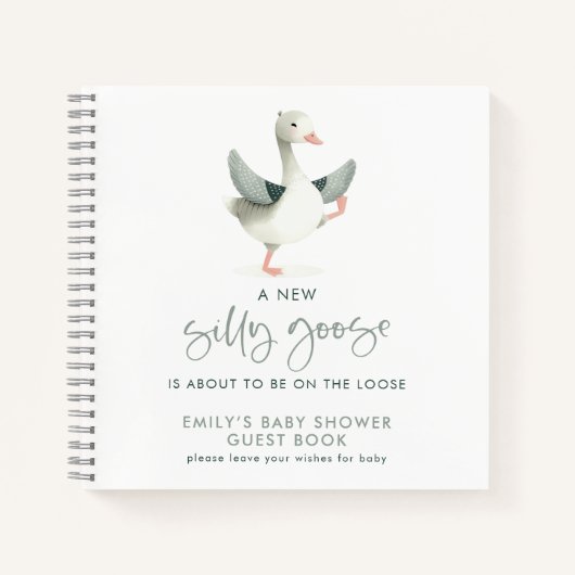 Silly Goose Wishes for Baby Shower Guest Book Notitieboek (Voorkant)