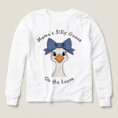 Silly Goose with Hair Bow Girly Longsleeve (Voorkant)