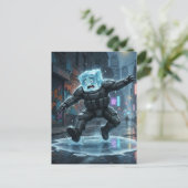 Silly icecube falling on ice briefkaart (Staand voorkant)