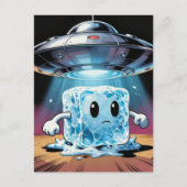 Silly icecube UFO abduction Briefkaart (Voorkant)