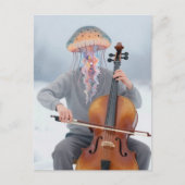 Silly Jellyfish Man Making Music Briefkaart (Voorkant)