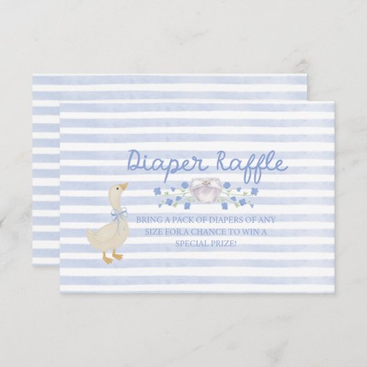 Silly Little Goose Baby Shower Diaper Raffle Informatiekaartje (Voorkant / Achterkant)