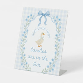 Silly Little Goose Baby Shower Guessing Game Reclamebord Met Voetstuk