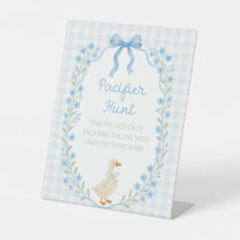 Silly Little Goose Baby Shower Pacifier Hunt Reclamebord Met Voetstuk