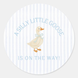 Silly Little Goose Baby Shower  Ronde Sticker