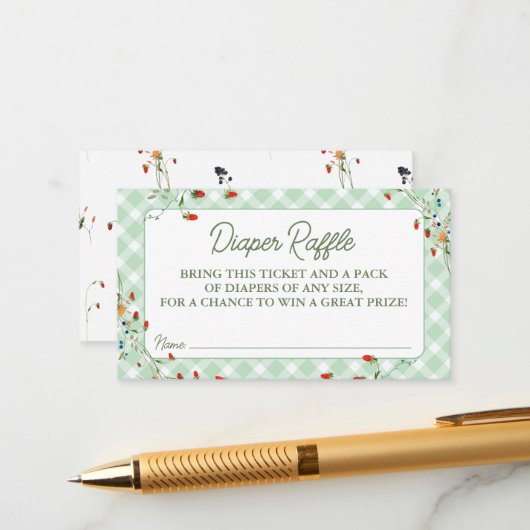 Silly Little Goose Diaper Raffle Enclosure Card Informatiekaartje (Voorkant / Achterkant in situ)