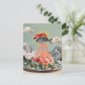 Silly Lobster Fish Surreal Jellyfish Collage Briefkaart (Staand voorkant)