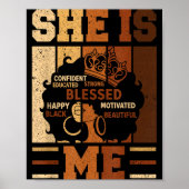 Silly Melanin Blessed She Queen Beautiful Afro Bla Poster (Voorkant)