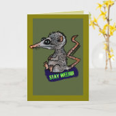 silly opossum kaart (Gele Bloem)