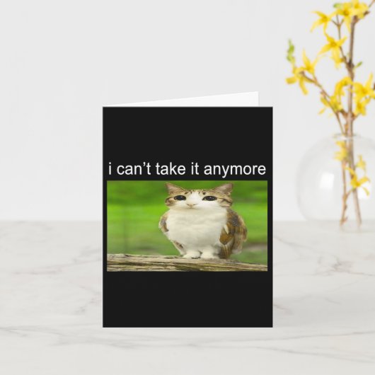 Silly Owl Cat Meme I Can't Take It Anymore  Kaart (Gele Bloem)