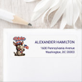 Silly Patriotic Donkey Vote Return Address Etiket (Insitu)