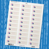 Silly Penguin Entangled in Christmas Lights Etiket