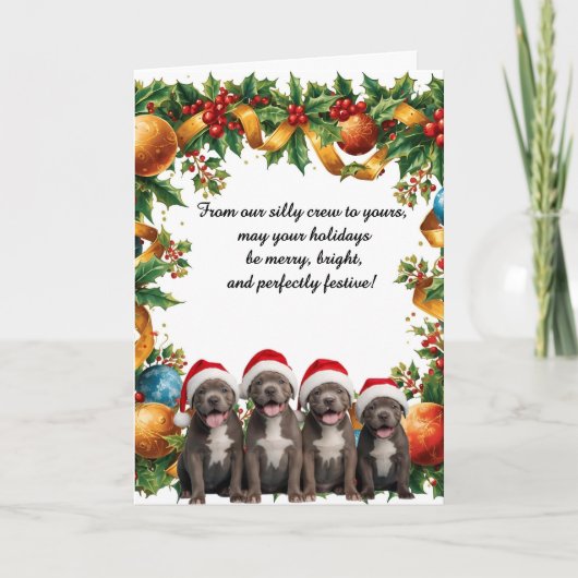 Silly puppies holiday card kaart (Voorkant)