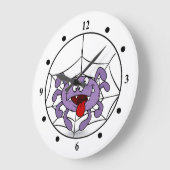 Silly Purple Cartoon Spider Grote Klok (Hoek)