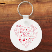 Silly Red Goose Heart Valentine Keychain (Achterkant)