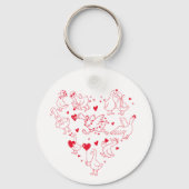 Silly Red Goose Heart Valentine Keychain (Achterkant)