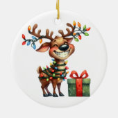 Silly Reindeer Keramisch Ornament (Achterkant)