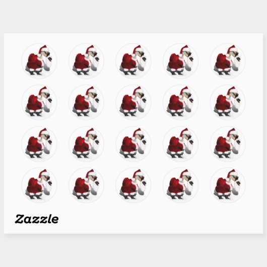 Silly Santa Goose - A Web Footed Christmas Ronde Sticker (Vel)