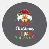 Silly Santa Match Hat Safety Squad Security Ronde Sticker (Voorkant)