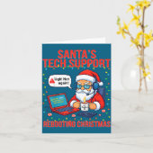 Silly Santa Rebooting Support Engineer s Tech Kaart (Gele Bloem)