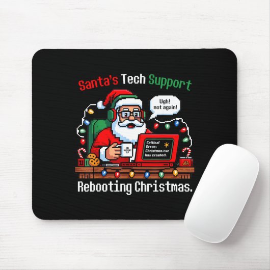 Silly Santa s Support Tech Rebooting IT Computer Muismat (Met muis)