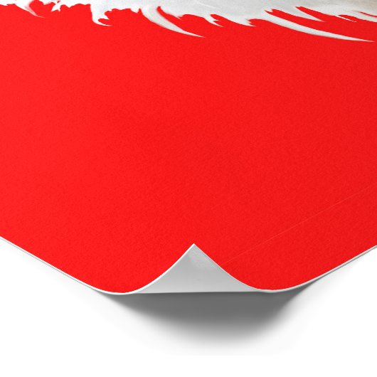 Silly Silkie Chicken on Red Poster (Hoek)