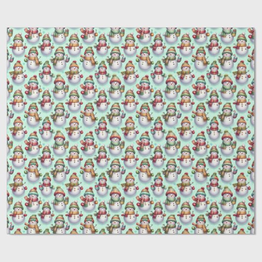 Silly Snowmen Cadeaupapier (Vlak)