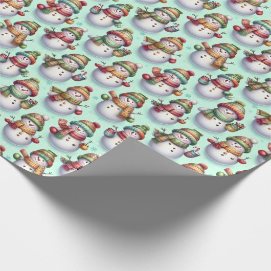 Silly Snowmen Cadeaupapier (Hoek)