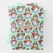 Silly Snowmen Inpakpapier Vel (In situ)
