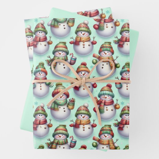 Silly Snowmen Inpakpapier Vel (In situ)