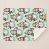 Silly Snowmen Sherpa Deken (Voorkant (horizontaal))