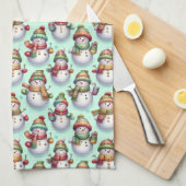 Silly Snowmen Theedoek (Quarter Fold)