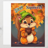 Silly Squirrel  | Cute Cartoon Kid's Nursery Art (Voorkant / Achterkant)