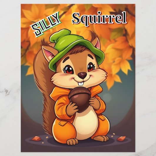 Silly Squirrel  | Cute Cartoon Kid's Nursery Art (Voorkant)