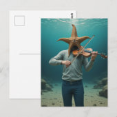 Silly Starfish Making Music Briefkaart (Voorkant / Achterkant)