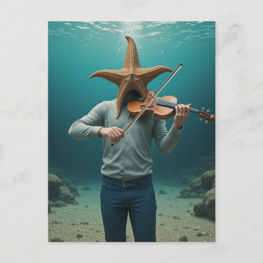 Silly Starfish Making Music Briefkaart (Voorkant)